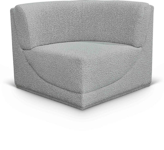Meridian Furniture - Ollie Grey Boucle Fabric Corner - 118Grey-Corner veiw 1