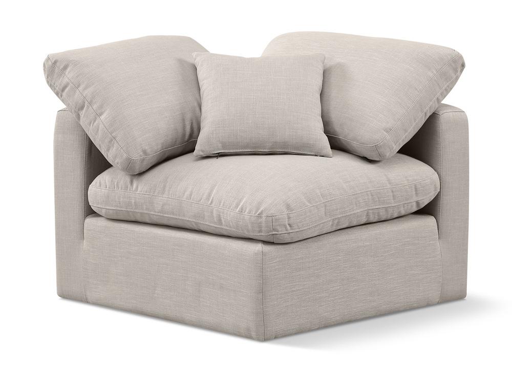 Meridian Furniture - Indulge Beige Linen Textured Fabric Corner Chair - 141Beige-Corner veiw 1