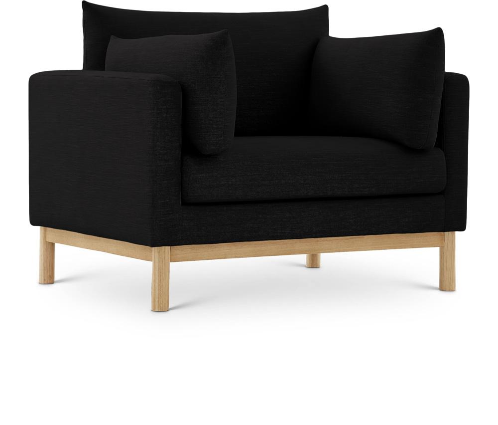 Meridian Furniture - Langham Black Linen Textured Fabric Chair - 157Black-C veiw 1