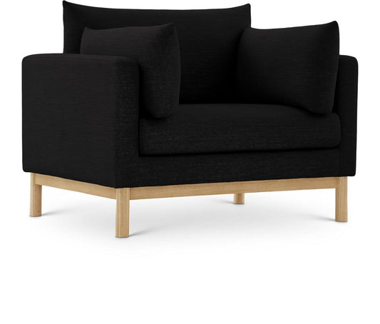 Meridian Furniture - Langham Black Linen Textured Fabric Chair - 157Black-C veiw 1