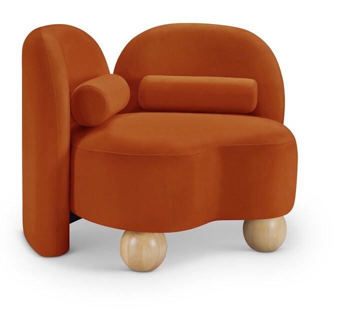 Meridian Furniture - Daphne Cognac Velvet Chair - 44002Cognac-C veiw 1