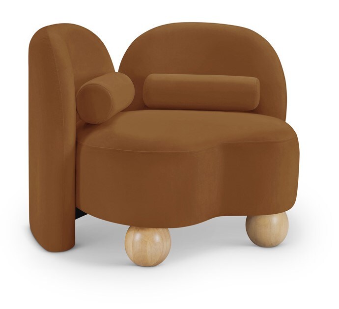 Meridian Furniture - Daphne Saddle Velvet Chair - 44002Saddle-C veiw 1