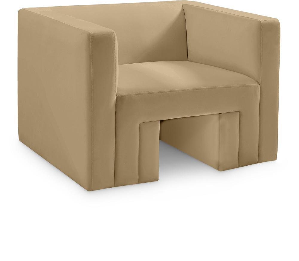 Meridian Furniture - Henson Camel Velvet Chair - 665Camel-C veiw 1
