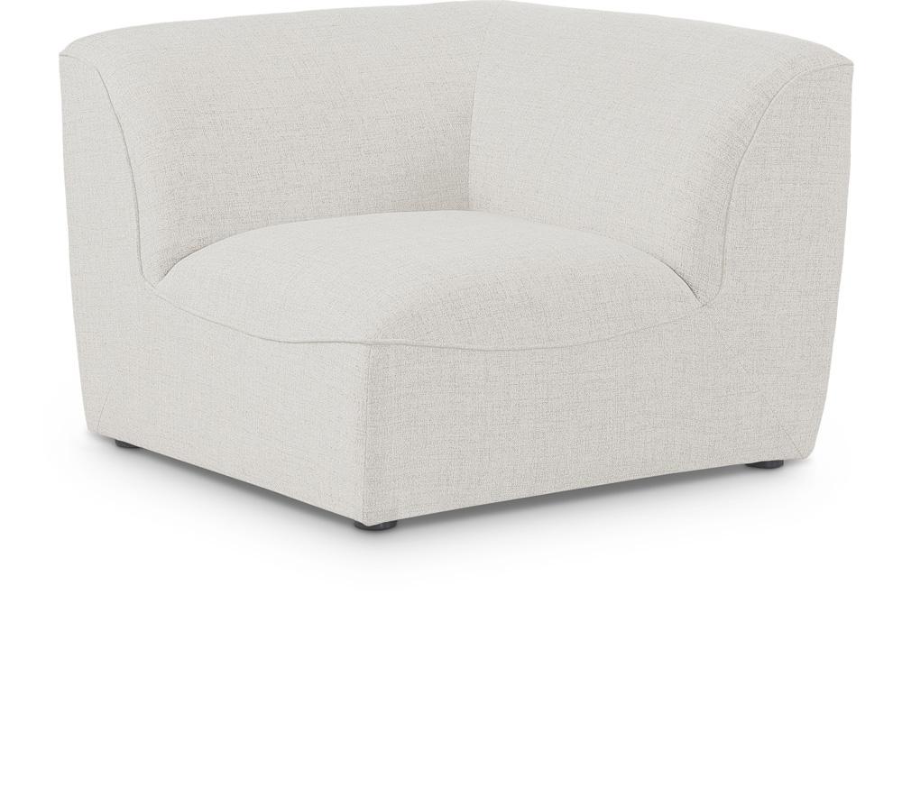 Meridian Furniture - Miramar Cream Durable Linen Textured Corner - 683Cream-Corner veiw 1