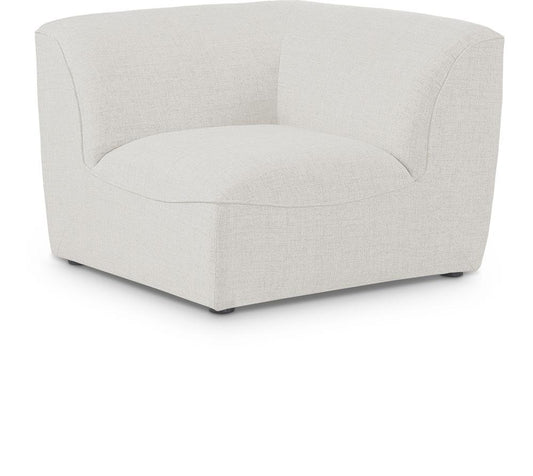 Meridian Furniture - Miramar Cream Durable Linen Textured Corner - 683Cream-Corner veiw 1