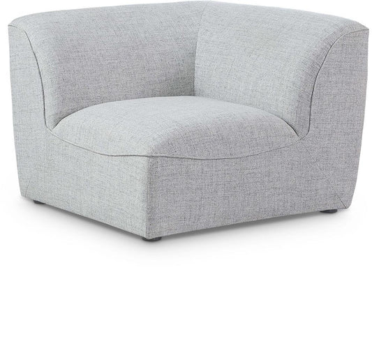 Meridian Furniture - Miramar Grey Durable Linen Textured Corner - 683Grey-Corner veiw 1