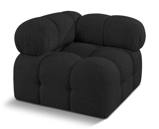 Meridian Furniture - Ames Black Boucle Fabric Corner - 611Black-Corner veiw 1