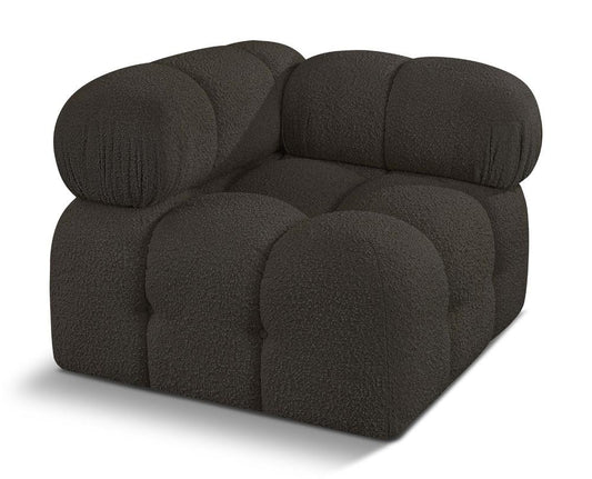 Meridian Furniture - Ames Brown Boucle Fabric Corner - 611Brown-Corner veiw 1