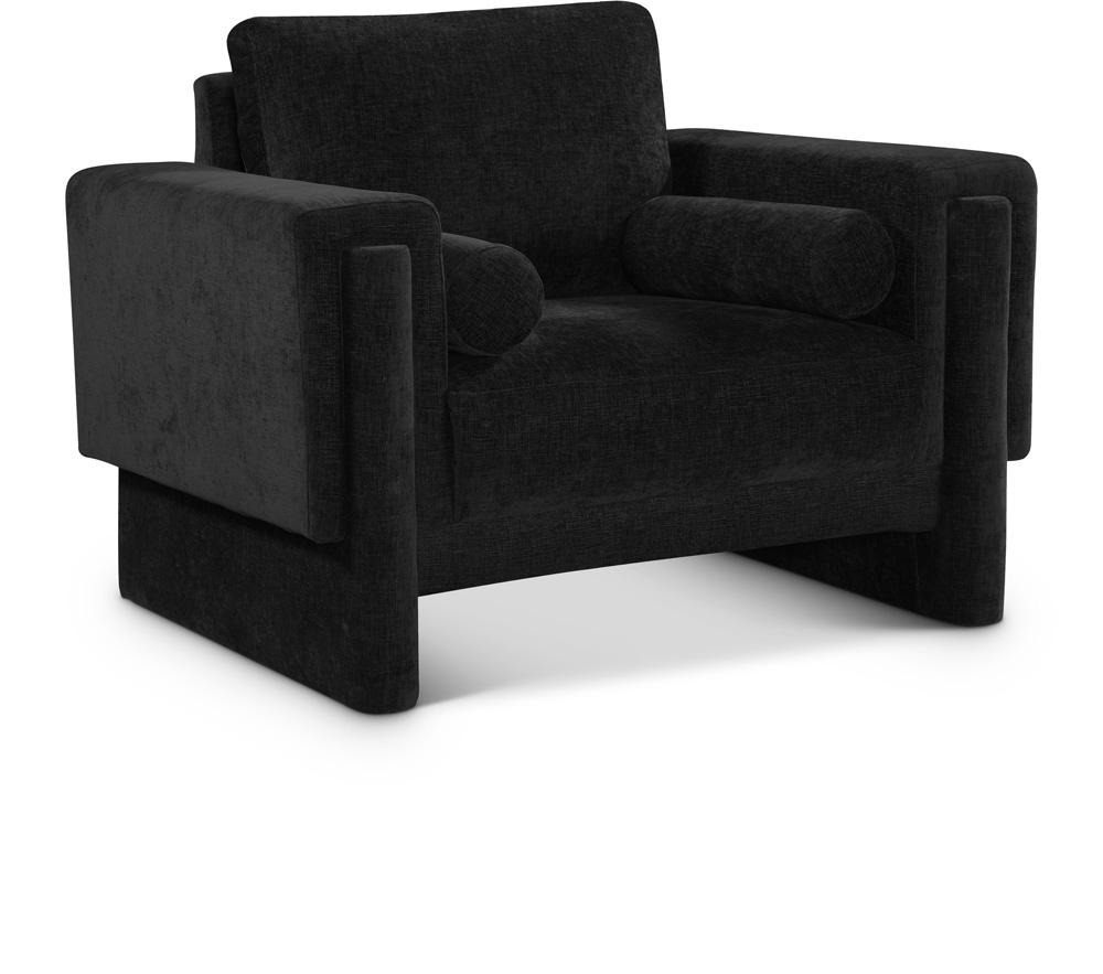 Meridian Furniture - Madeline Black Chenille Fabric Chair - 152Black-C veiw 1