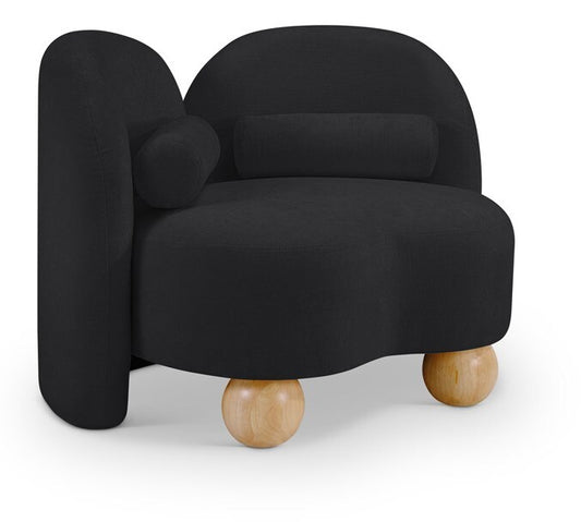 Meridian Furniture - Daphne Black Chenille Fabric Chair - 44001Black-C veiw 1