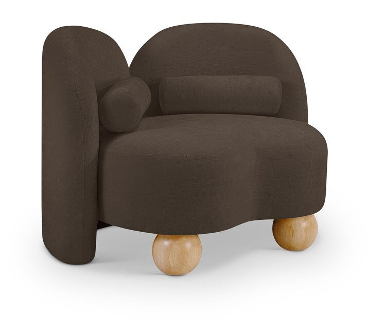 Meridian Furniture - Daphne Brown Chenille Fabric Chair - 44001Brown-C veiw 1