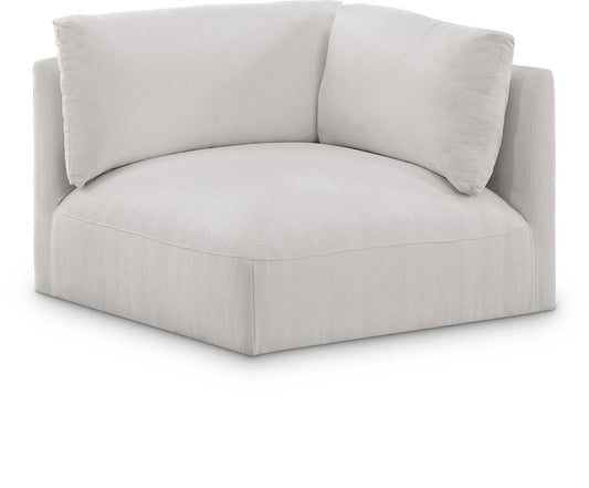 Meridian Furniture - Ease Cream Polyester Fabric Corner - 696Cream-Corner veiw 1