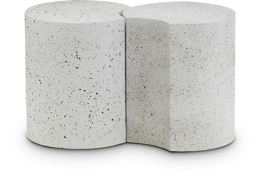 Meridian Furniture - Dimple White End Table - 2Pc - 99084White-2E veiw 1