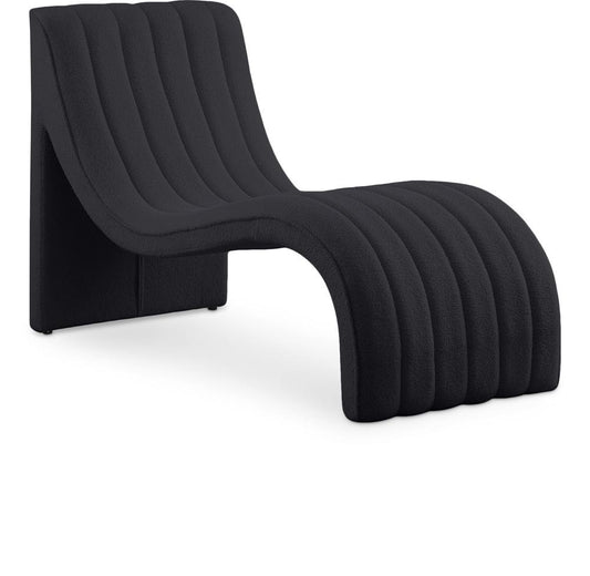 Meridian Furniture - Orian Black Teddy Fabric Chaise - 156Black veiw 1