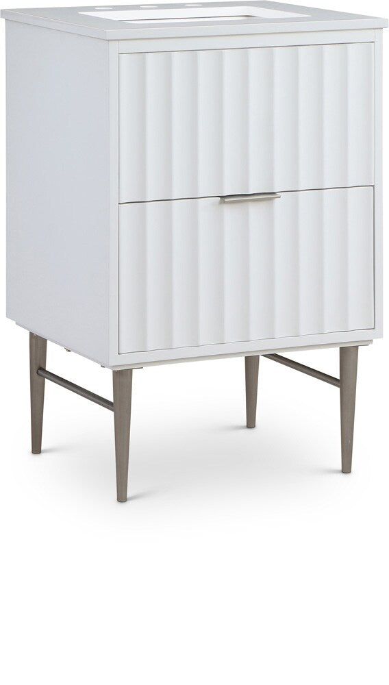 Meridian Furniture - Modernist White Bathroom Vanity - 402White-24 veiw 1
