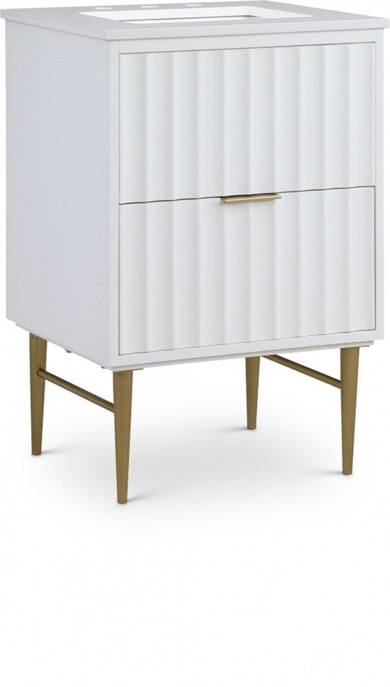 Meridian Furniture - Modernist White Bathroom Vanity - 401White-24 veiw 1