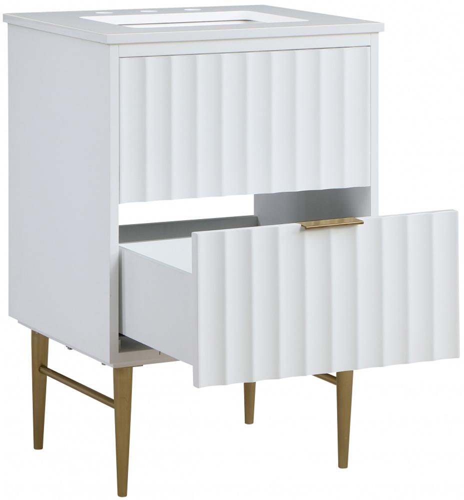 Meridian Furniture - Modernist White Bathroom Vanity - 401White-24 veiw 2