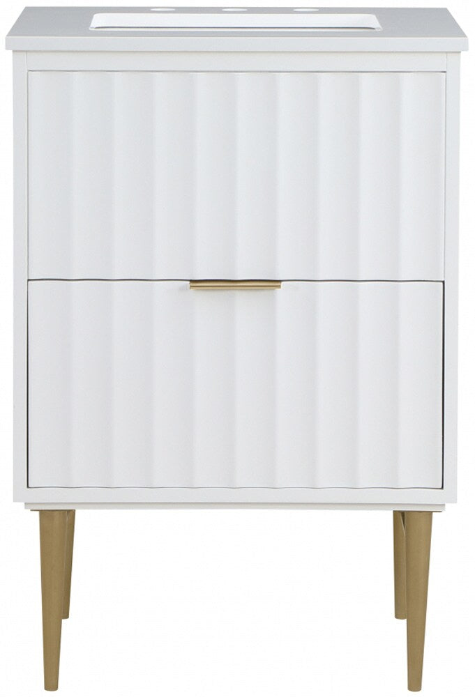 Meridian Furniture - Modernist White Bathroom Vanity - 401White-24 veiw 3
