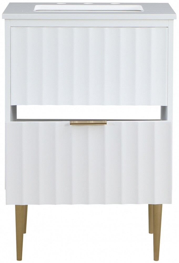Meridian Furniture - Modernist White Bathroom Vanity - 401White-24 veiw 4
