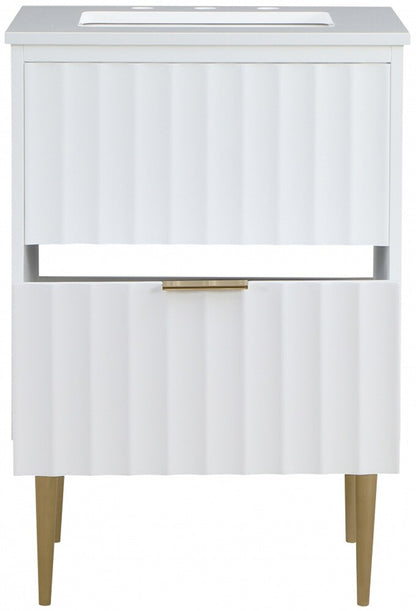 Meridian Furniture - Modernist White Bathroom Vanity - 401White-24 veiw 4