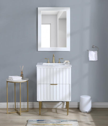 Meridian Furniture - Modernist White Bathroom Vanity - 401White-24 veiw 5