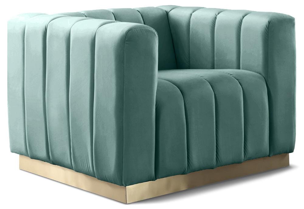 Meridian Furniture - Marlon Mint Velvet Chair - 603Mint-C veiw 1