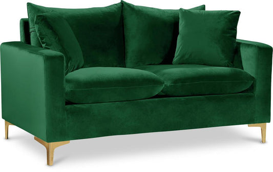 Meridian Furniture - Naomi Green Velvet Loveseat - 633Green-L veiw 1