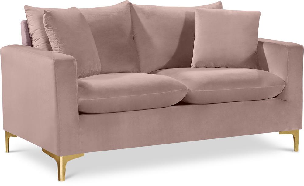 Meridian Furniture - Naomi Pink Velvet Loveseat - 633Pink-L veiw 1