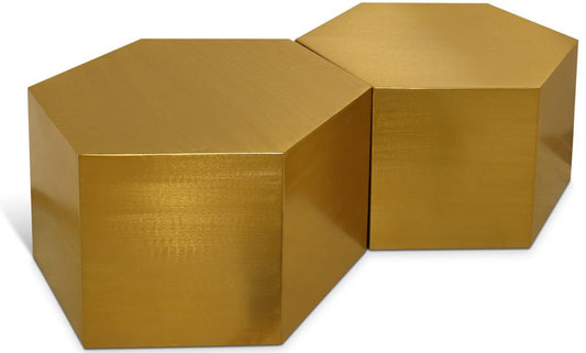 Meridian Furniture - Hexagon Brushed Gold Coffee Table - 2pc - 292-CT-2PC veiw 1