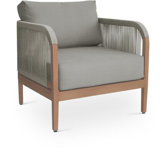 Meridian Furniture - Maui Grey Water Resistant Fabric Outdoor Patio Chair - 361Grey-C veiw 1