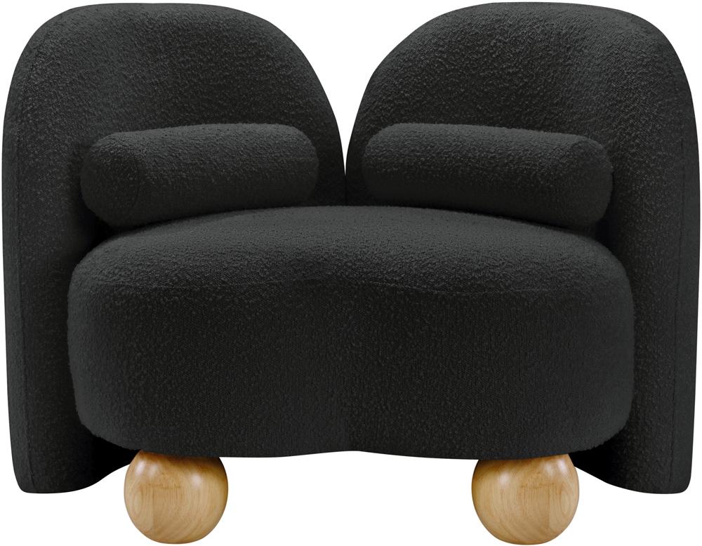 Meridian Furniture - Daphne Black Boucle Fabric Chair - 44003Black-C veiw 1