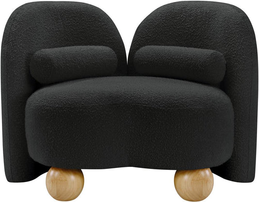 Meridian Furniture - Daphne Black Boucle Fabric Chair - 44003Black-C veiw 1