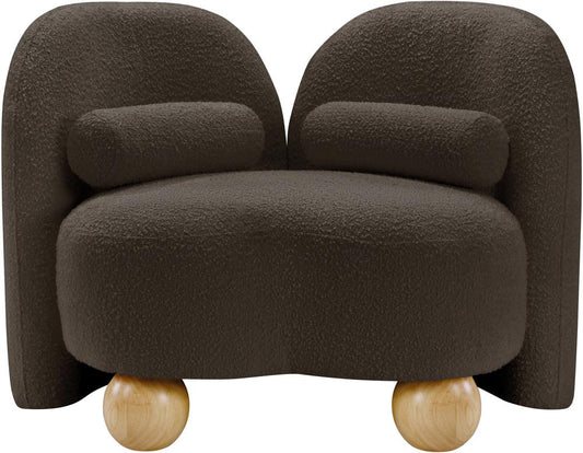 Meridian Furniture - Daphne Brown Boucle Fabric Chair - 44003Brown-C veiw 1