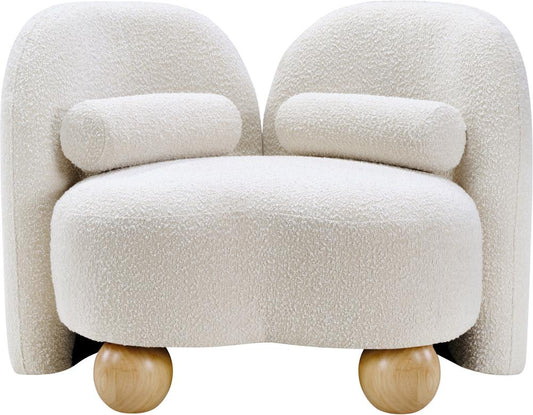 Meridian Furniture - Daphne Cream Boucle Fabric Chair - 44003Cream-C veiw 1