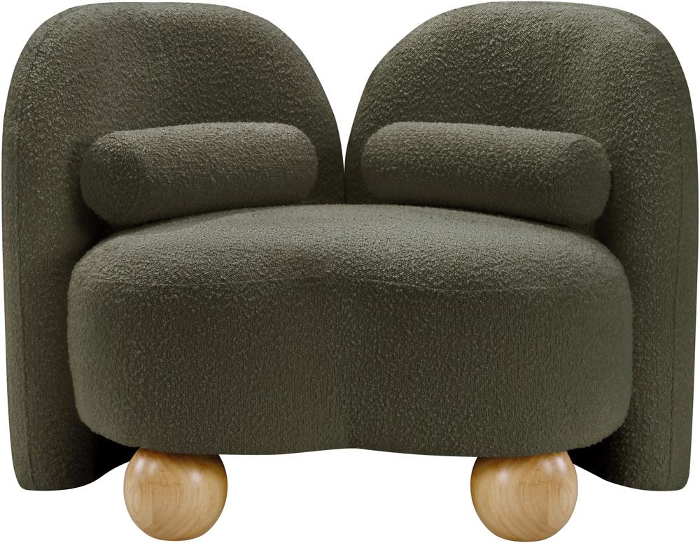Meridian Furniture - Daphne Olive Boucle Fabric Chair - 44003Olive-C veiw 1