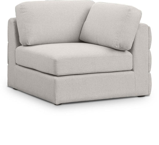 Meridian Furniture - Beckham Beige Durable Linen Textured Fabric Corner - 681Beige-Corner veiw 1