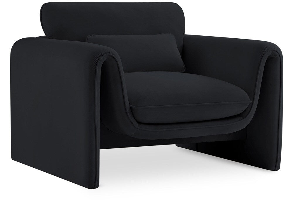 Meridian Furniture - Sloan Black Velvet Fabric Chair - 199Black-C veiw 1