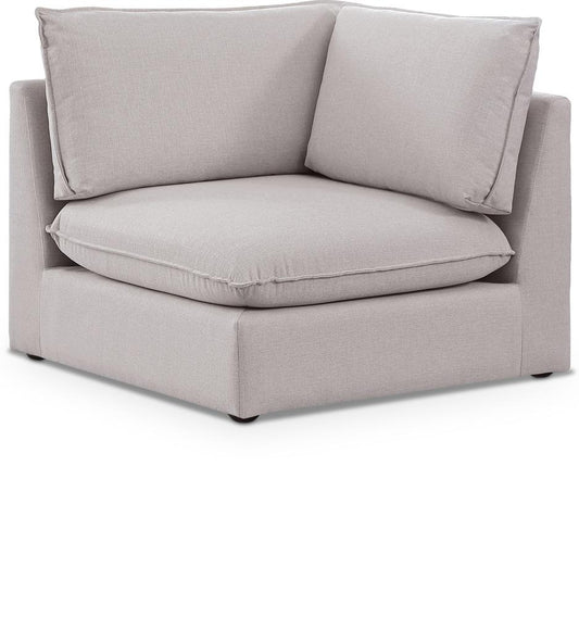 Meridian Furniture - Mackenzie Beige Durable Linen Textured Corner Chair - 688Beige-Corner veiw 1