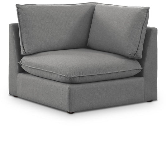 Meridian Furniture - Mackenzie Grey Durable Linen Textured Corner Chair - 688Grey-Corner veiw 1