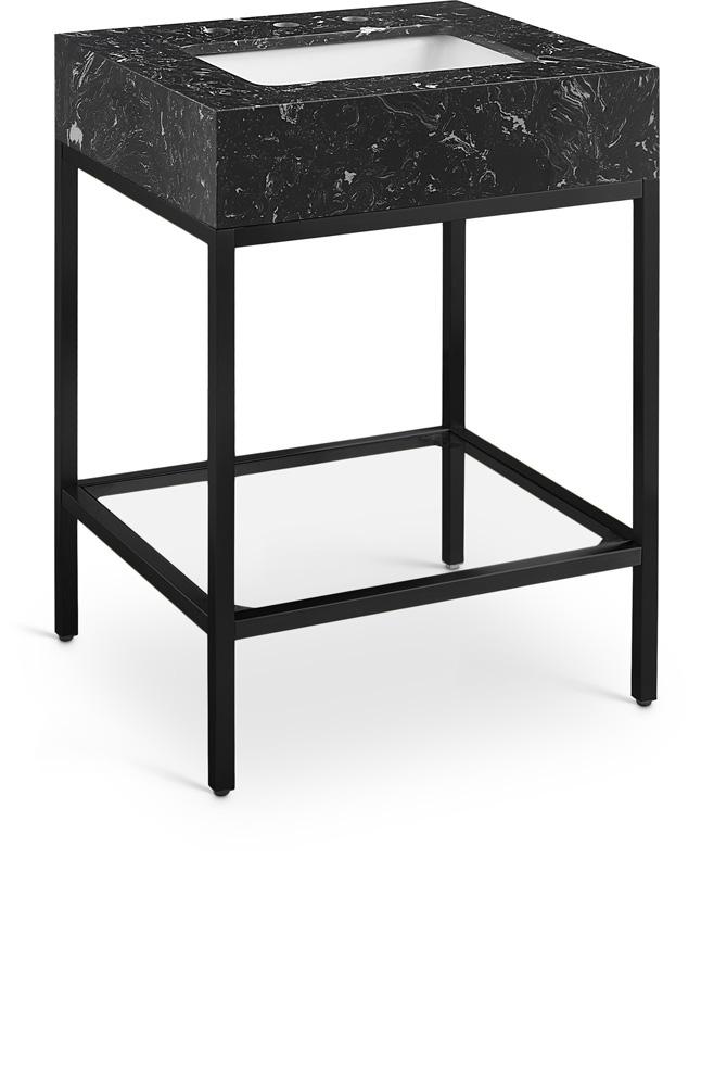 Meridian Furniture - Marmo Black Engineered Marble Bathroom Vanity - 407Black-24 veiw 1