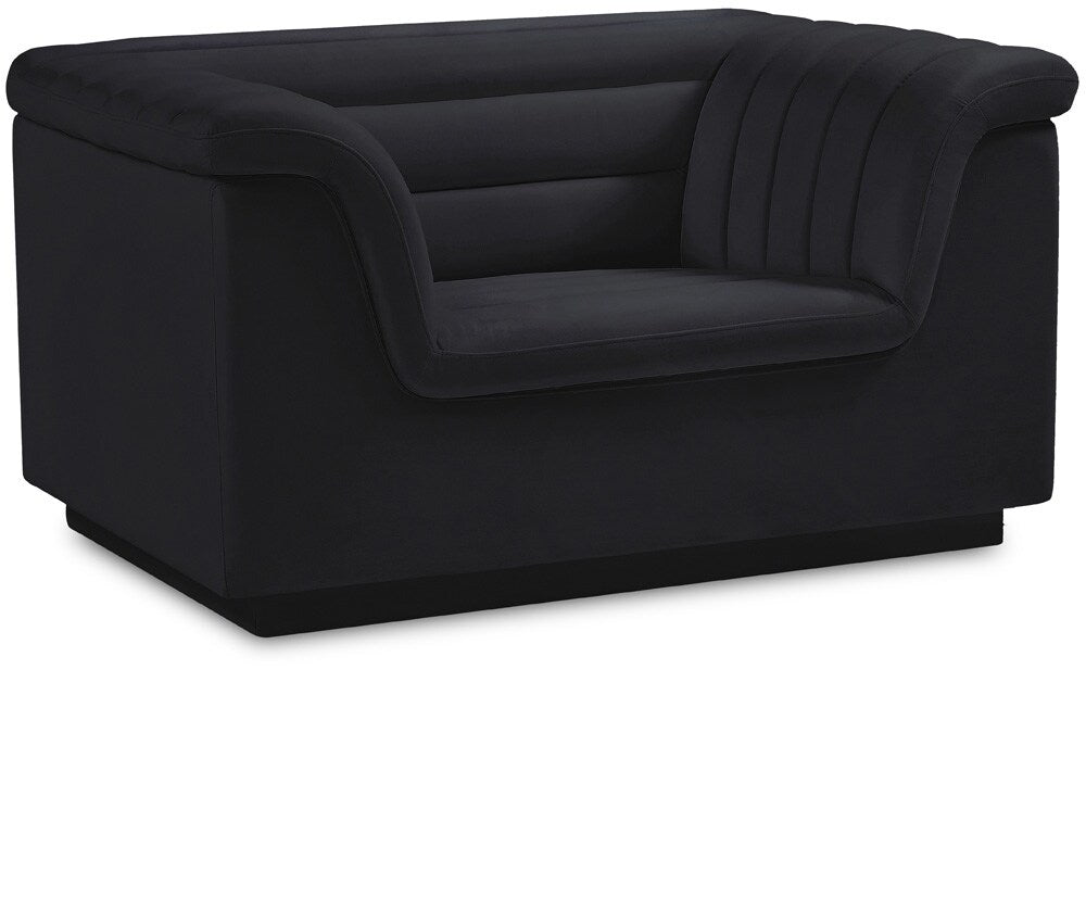 Meridian Furniture - Cascade Black Velvet Fabric Chair - 192Black-C veiw 1