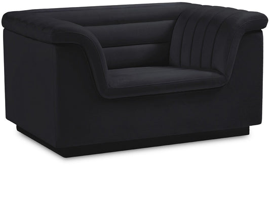Meridian Furniture - Cascade Black Velvet Fabric Chair - 192Black-C veiw 1