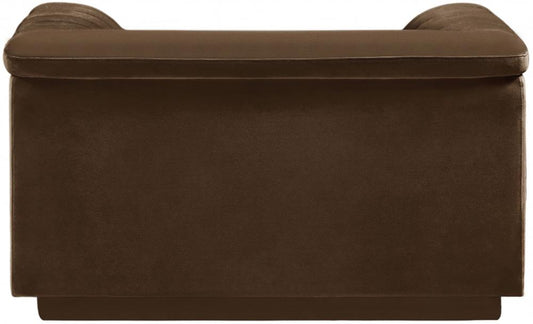 Meridian Furniture - Cascade Brown Velvet Fabric Chair - 192Brown-C veiw 2