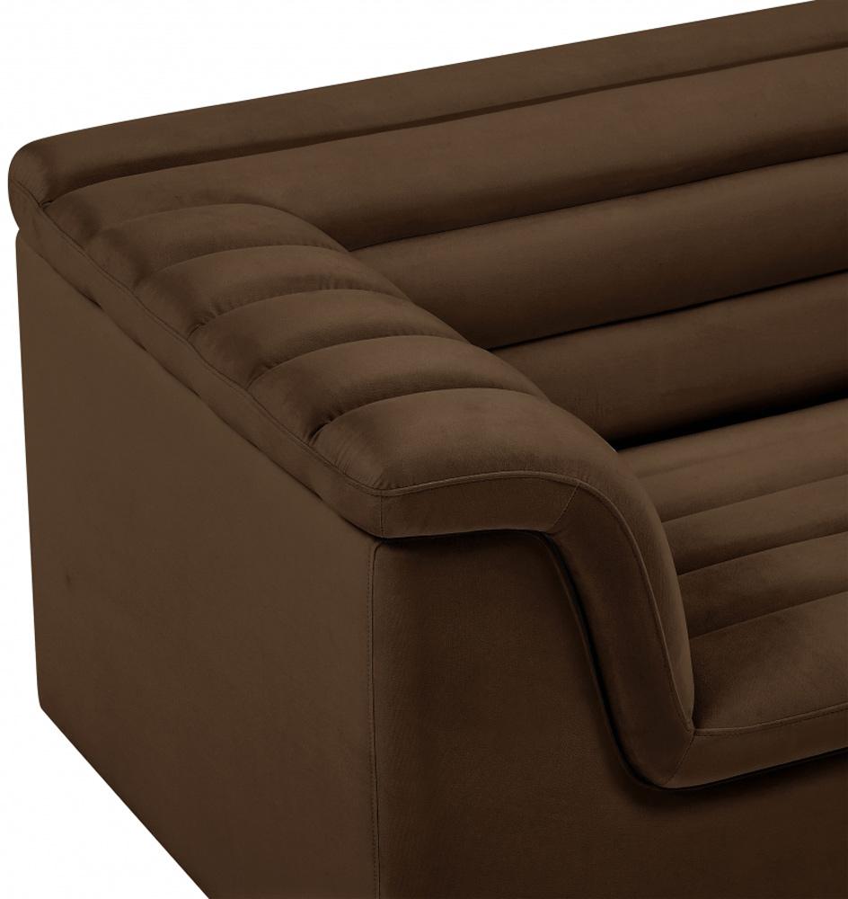Meridian Furniture - Cascade Brown Velvet Fabric Chair - 192Brown-C veiw 3