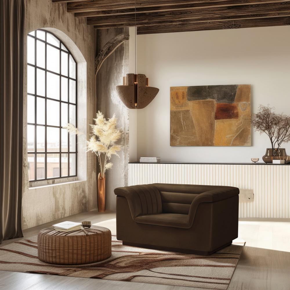 Meridian Furniture - Cascade Brown Velvet Fabric Chair - 192Brown-C veiw 4