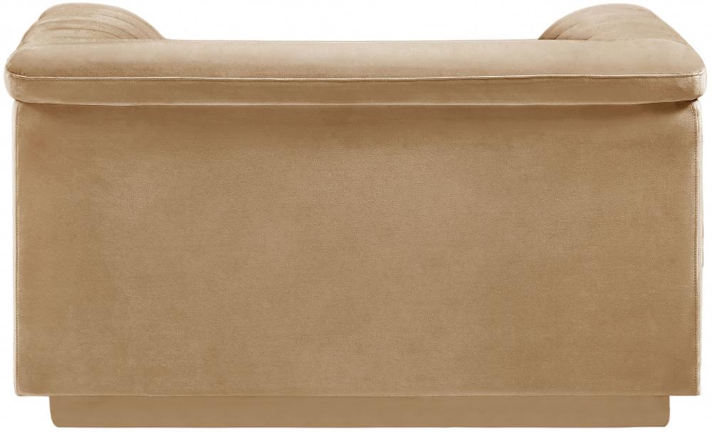 Meridian Furniture - Cascade Camel Velvet Fabric Chair - 192Camel-C veiw 2