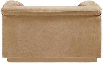 Meridian Furniture - Cascade Camel Velvet Fabric Chair - 192Camel-C veiw 2