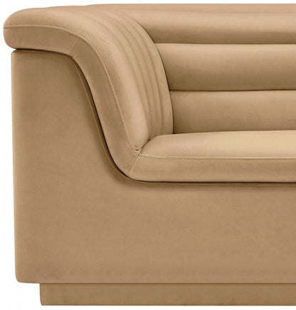 Meridian Furniture - Cascade Camel Velvet Fabric Chair - 192Camel-C veiw 5