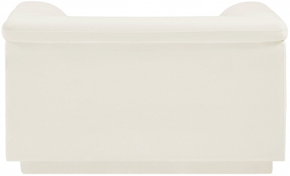 Meridian Furniture - Cascade Cream Velvet Fabric Chair - 192Cream-C veiw 2