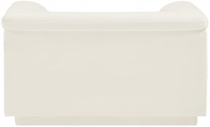 Meridian Furniture - Cascade Cream Velvet Fabric Chair - 192Cream-C veiw 2